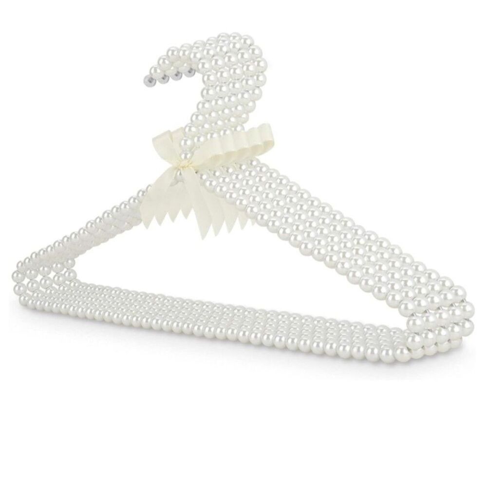 Linkidea 5 Pack Faux Pearl Beaded Clothes Hangers, Elegant Clothes Dress Pant